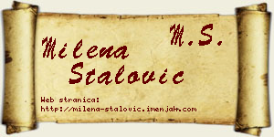 Milena Stalović vizit kartica